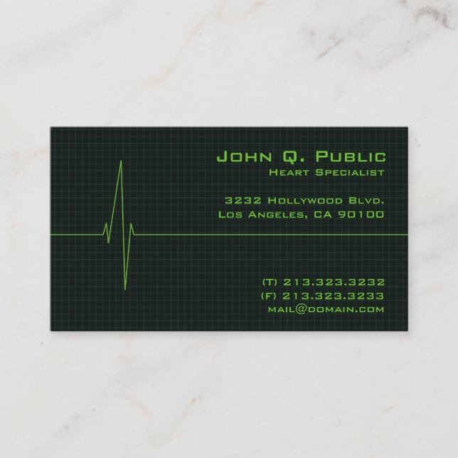 Medical Heart Monitor Business Card (Front)