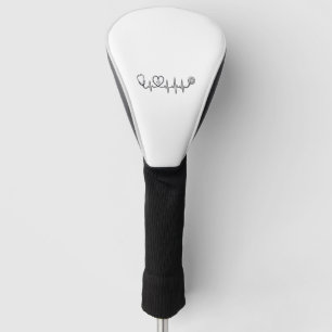 Medical Heartbeat Stethoscope Vector Shirt Design_ Golf Head Cover