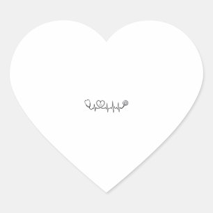 Medical Heartbeat Stethoscope Vector Shirt Design_ Heart Sticker