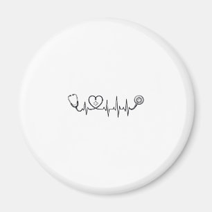 Medical Heartbeat Stethoscope Vector Shirt Design_ Magnet