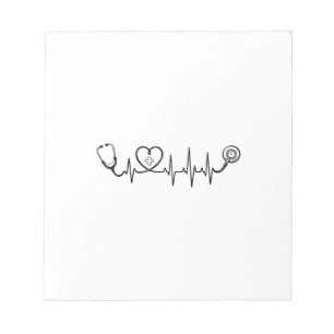Medical Heartbeat Stethoscope Vector Shirt Design_ Notepad