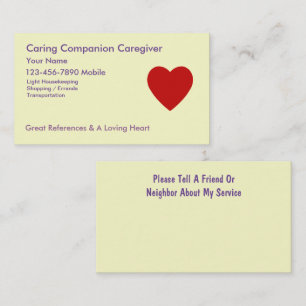 Medical Home Caregiver Business Card Template