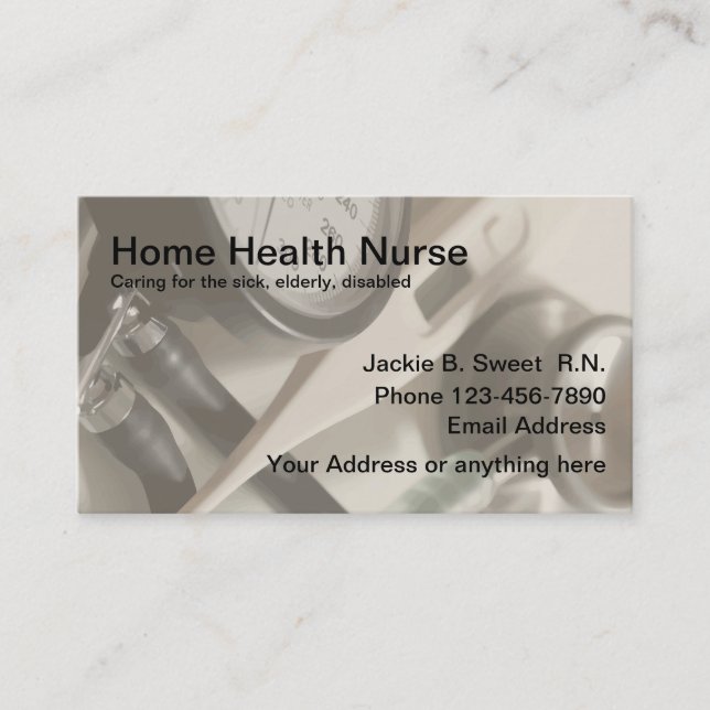 Medical Home Health Nurse Business Card (Front)