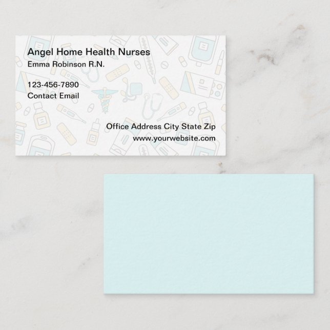 Medical Home Health Nursing Business Card (Front/Back)