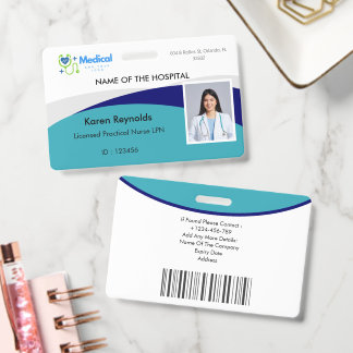 Medical Hospital Nurse Photo ID Badge With QR CODE