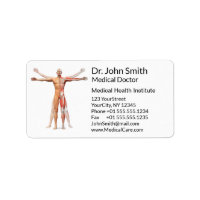 Medical Human Body Skeleton Muscles Address Label
