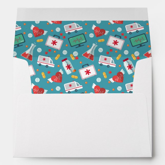 Medical Icon Pattern Envelope (Back (Bottom))