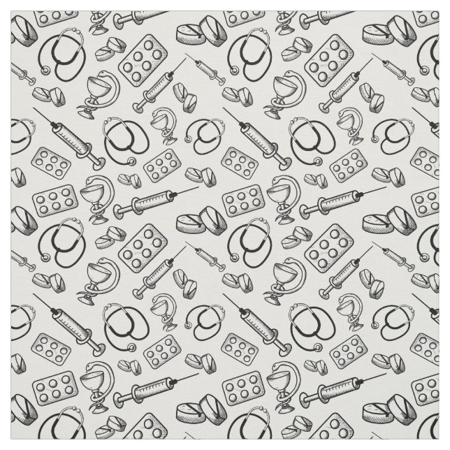 Medical Icon Pattern Fabric (Swatch)