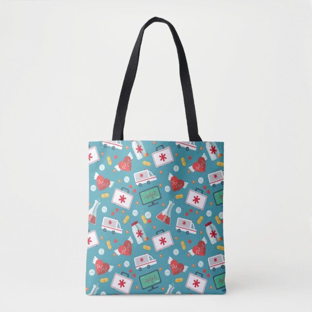 Medical Icon Pattern Tote Bag (Front)