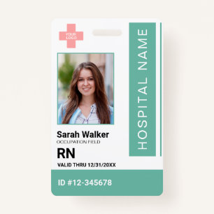 Medical ID photo employee Hospital Staff mint ID Badge