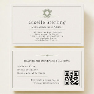 Medical Insurance Advisor QR Code Business Card