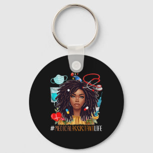 Medical Istant Costume Afro Woman Proud Black Hist Key Ring