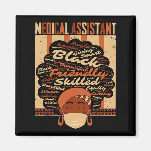 Medical Istant Costume Afro Woman Proud Black Hist Magnet