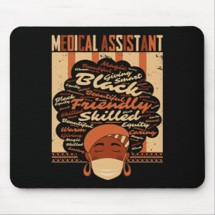 Medical Istant Costume Afro Woman Proud Black Hist Mouse Pad
