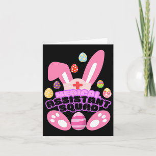Medical Istant Squad Bunny Easter Day Rabbit Card