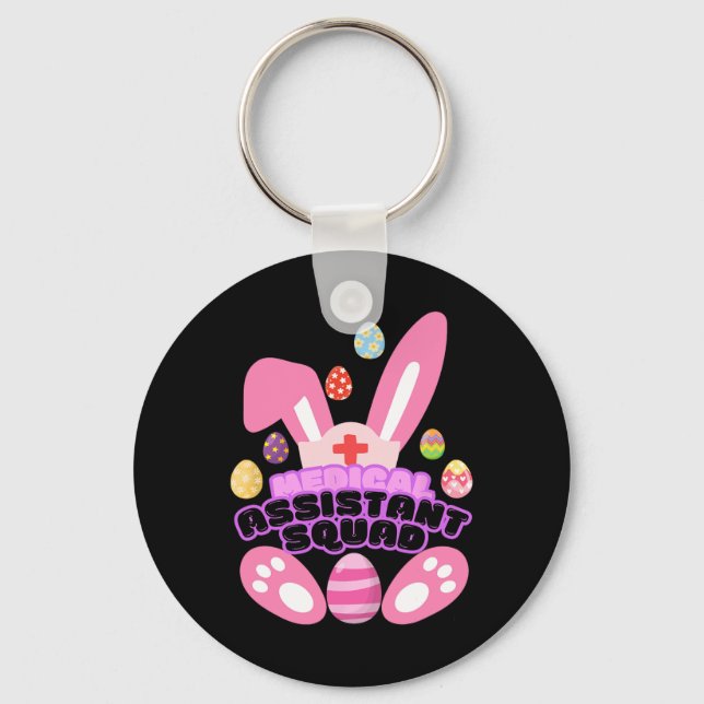 Medical Istant Squad Bunny Easter Day Rabbit  Key Ring (Front)