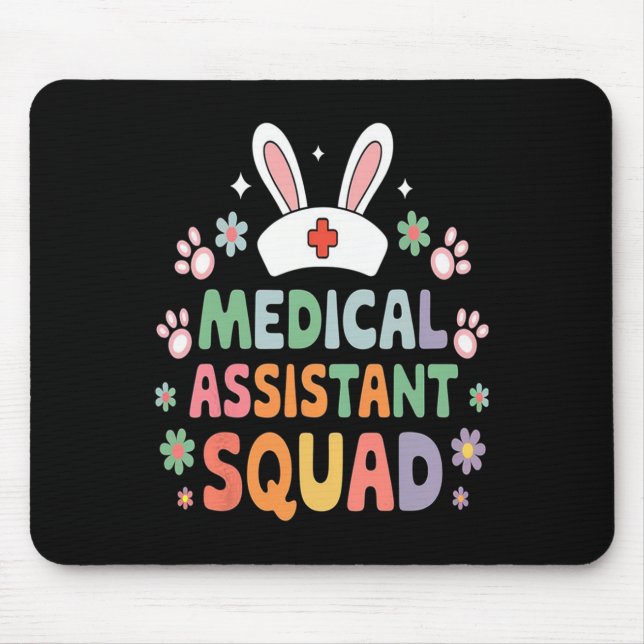 Medical Istant Squad Easter Bunny Costume Eggs  Mouse Pad (Front)