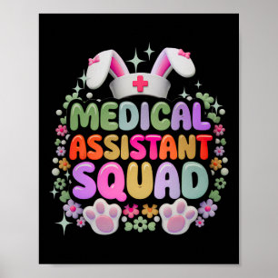 Medical Istant Squad Funny Cute Easter Day Bunny E Poster
