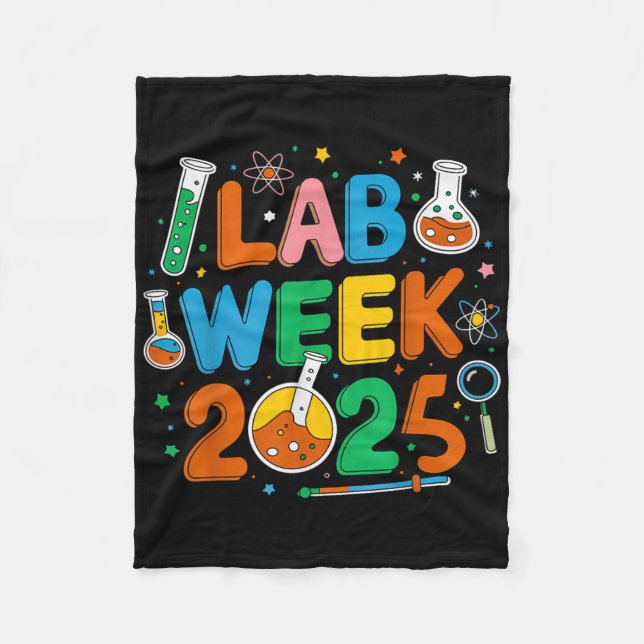 Medical Lab Scientist Retro Lab Week 2025 Phleboto Fleece Blanket (Front)