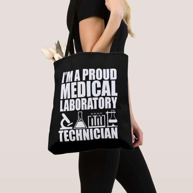 Medical lab tech laboratory technician tote bag (Close Up)