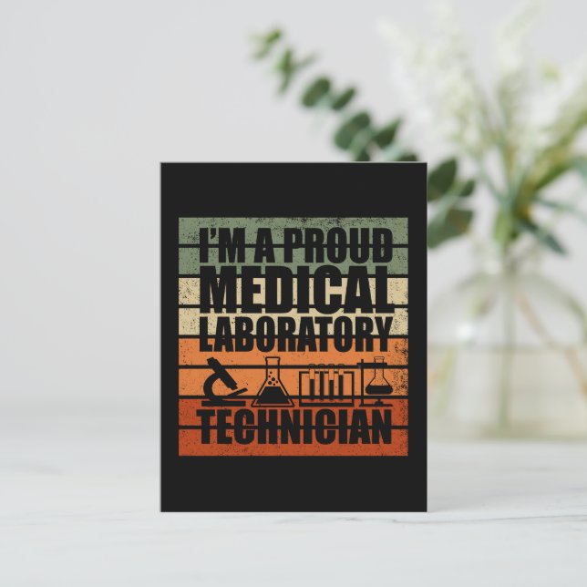 Medical Lab Tech vintage retro Postcard (Standing Front)