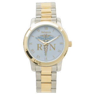 Medical Light Blue Caduceus Registered Nurse RN Watch