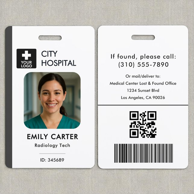 Medical Logo Technician Nurse Grey ID Photo  Badge (Creator Uploaded)