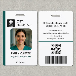 Medical Logo Template Employee Photo Name Nurse ID ID Badge