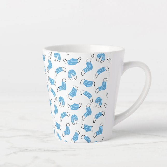 Medical mask pattern latte mug (Right)