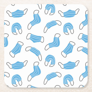 Medical mask pattern square paper coaster