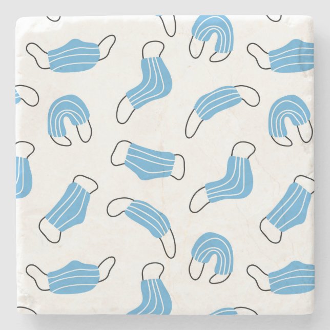 Medical mask pattern stone coaster (Front)