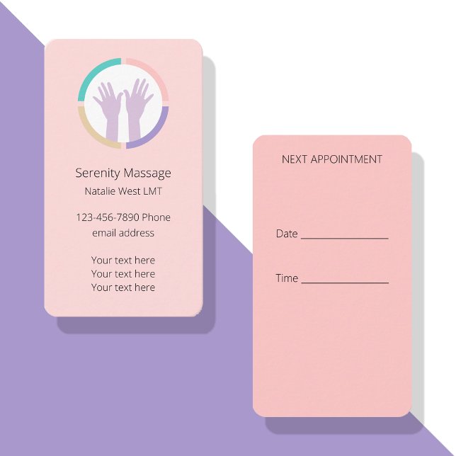 Medical Massage Therapy Appointment Business Cards (Creator Uploaded)