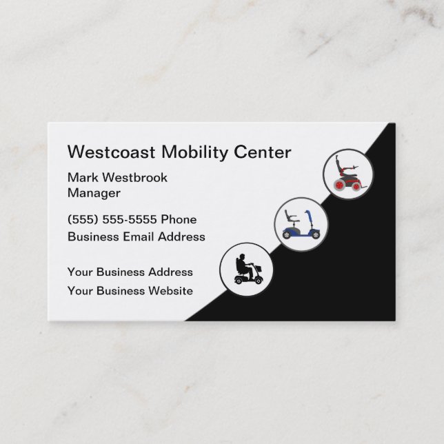 Medical Mobility Personal Transport Business Card (Front)