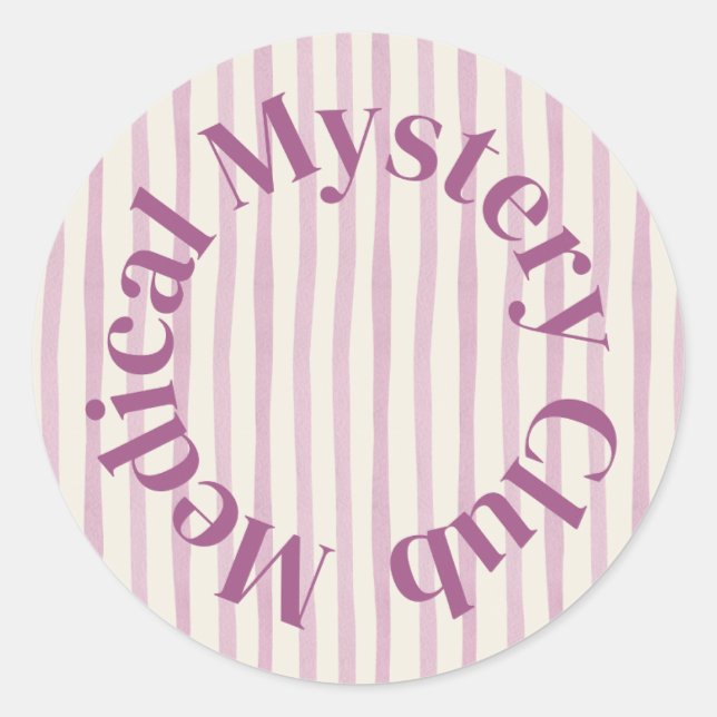 'Medical Mystery Club' Cute Health Humor Sticker (Front)