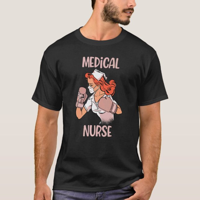 Medical Nurse Boxing Gloves Fighter T-Shirt (Front)