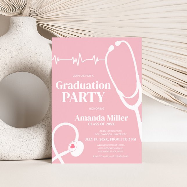 Medical Nurse Graduation Party Invitation (Nursing Medical Graduation Party Invitation)