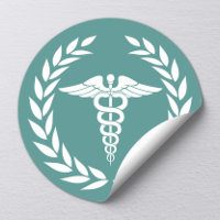 Medical Nursing Caduceus Symbol Teal