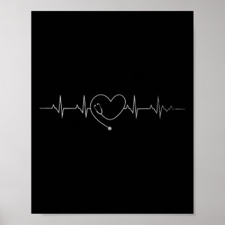 Medical Nursing Heart Stethoscope Heartbeat Medica Poster