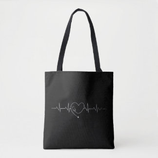 Medical Nursing Heart Stethoscope Heartbeat Medica Tote Bag