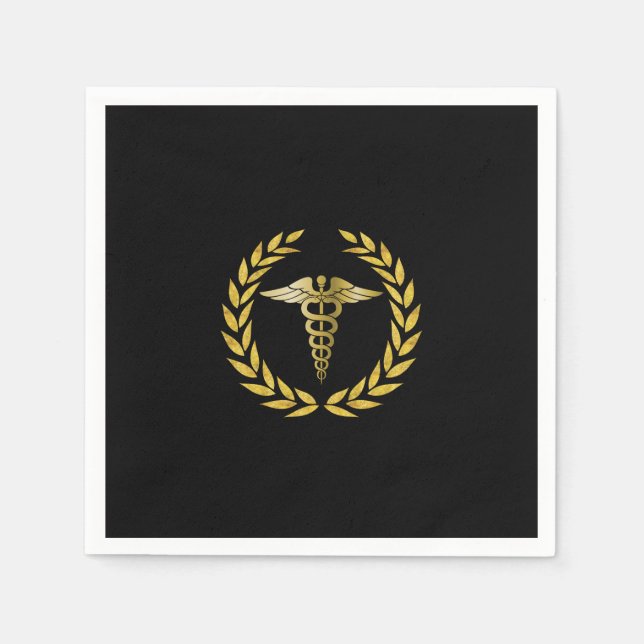 Medical & Nursing School Royal Gold Graduation Napkin (Front)