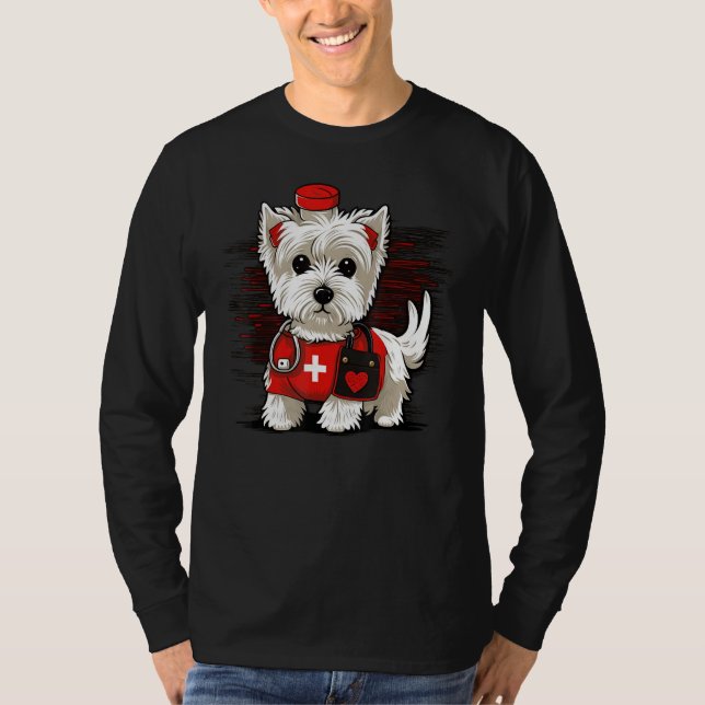 Medical Nursing West Highland White Terrier on Nur T-Shirt (Front)