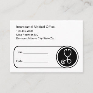 Medical Office Appointment Reminder Business Cards