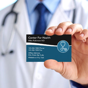 Medical Office Stethoscope Modern Business Card