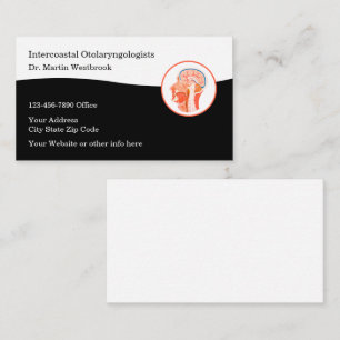 Medical Otolaryngologist Office Ear Nose Throat Business Card