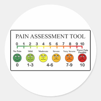 Medical Pain Assessment Tool Chart Classic Round Sticker