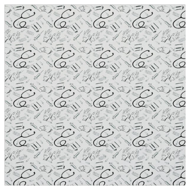 Medical Pattern Stethoscope Fabric (Swatch)