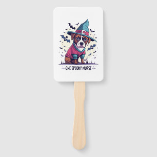 Medical Paws and Haunting Howls One Spooky Nurse D Hand Fan