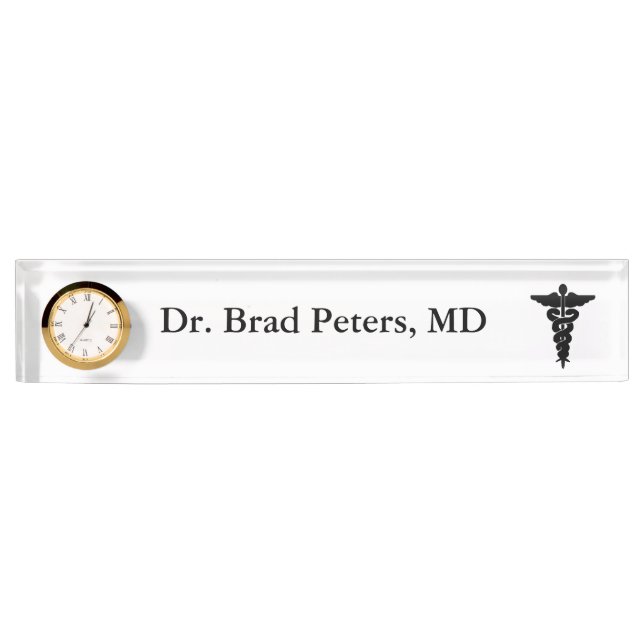 Medical Personalised Nameplate w/Clock (Front)