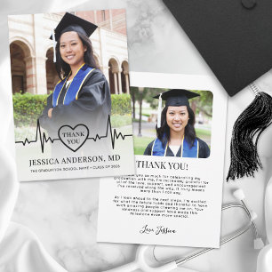 Medical Photo Graduation Thank You Card