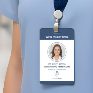 Medical Photo ID Navy Blue Badge